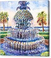Charleston's Pineapple Fountain Canvas Print