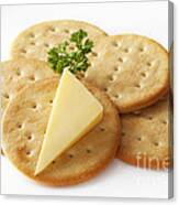 Cheddar Cheese And Crackers Canvas Print