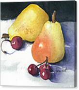 Cherries And Pears Canvas Print