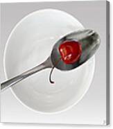 Cherry Spoon And Bowl Canvas Print