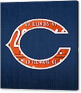 Chicago Bears Football Team Retro Logo Illinois License Plate Art Canvas Print
