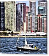 Chicago Il - Sailing On Lake Michigan Canvas Print
