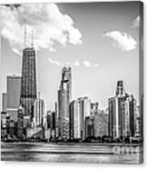 Chicago Skyline Picture In Black And White Canvas Print