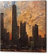 Chicago Skyline Silhouette Canvas Print
