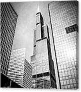 Chicago Willis-sears Tower In Black And White Canvas Print