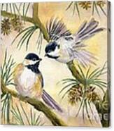 Chickadees Canvas Print