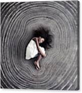 Child Inside Tree Growth Rings Canvas Print