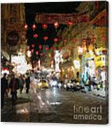 China Town At Night Canvas Print