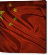 Chinese Flag Waving On Canvas Canvas Print