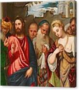 Christ And The Woman Taken In Adultery Canvas Print