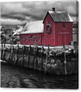 Christmas In Rockport New England Canvas Print