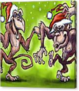 Christmas Monkeys Canvas Print