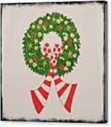 Christmas Wreath Drawing #christmasart Canvas Print