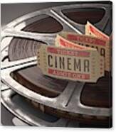Cinema Tickets And Movie Reel Canvas Print
