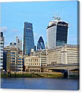 City Of London And River Thames Canvas Print
