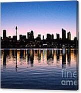 City Silhouette - Pink Sunrise. Canvas Print