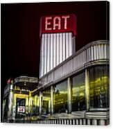 Classic American Diner At Night Canvas Print