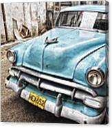 Classic Chevrolet Blue Canvas Print