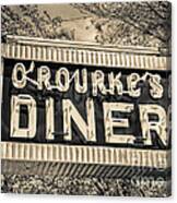 Classic Diner Neon Sign Middletown Connecticut Canvas Print