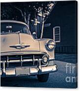 Classic Old Chevy Car At Night Canvas Print