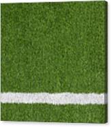 Close-up Of A Boundary Line On A Soccer Field Canvas Print