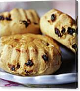 Close Up Of Plate Of Scones Canvas Print