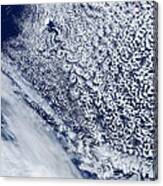 Cloud Vortex Street, Satellite Image Canvas Print