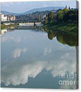 Reflected Clouds - River Arno - Florence - Italy Canvas Print