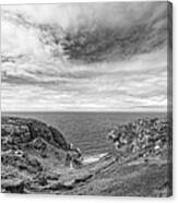 Cloudscape Over Corbiere Coastline Bw Canvas Print