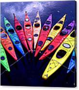 Clustered Kayaks Canvas Print