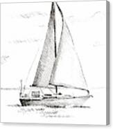 Coastal Boat Sketch I Canvas Print