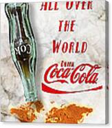 Coca Cola Loved All Over The World 2 Canvas Print