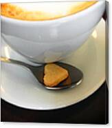 Coffee And Heart Shaped Cookie Canvas Print