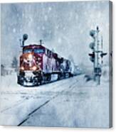 Cold Nights On The Midnight Train Color Canvas Print