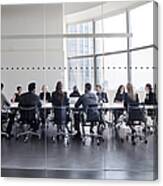 Colleagues At Business Meeting In Conference Room Canvas Print