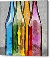 Colored Glass Bottles Canvas Print