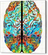Colorful Brain Art - Just Think - By Sharon Cummings Canvas Print