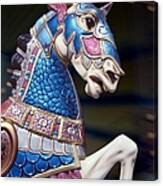 Carousel Horse Photographs - War Horse In Blue Canvas Print