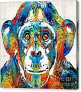 Colorful Chimp Art - Monkey Business - By Sharon Cummings Canvas Print
