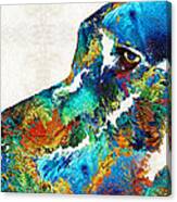 Colorful Dog Art - Loving Eyes - By Sharon Cummings Canvas Print