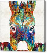 Colorful Donkey Art - Mr. Personality - By Sharon Cummings Canvas Print