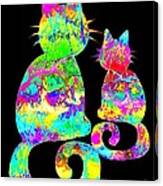 Colorful Rainbow Painted Cat Canvas Print