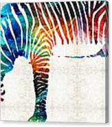 Colorful Zebra Art By Sharon Cummings Canvas Print