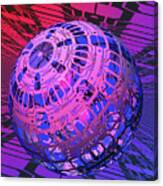 Computer Artwork Of A Sphere Covered In Circuits Canvas Print