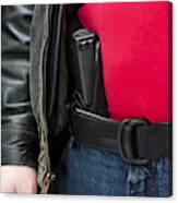 Concealed Firearm Under Jacket Canvas Print