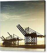 Container Cranes At The Port Of Los Canvas Print