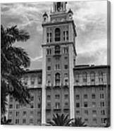 Coral Gables Biltmore Hotel In Black And White Canvas Print