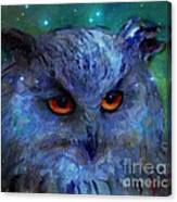 Cosmic Owl Painting Canvas Print