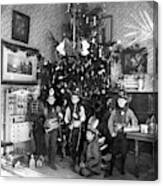 Costumed Boys And Christmas Tree, 1905 Canvas Print