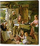 Cottage Interior, 1868 Oil On Canvas Canvas Print